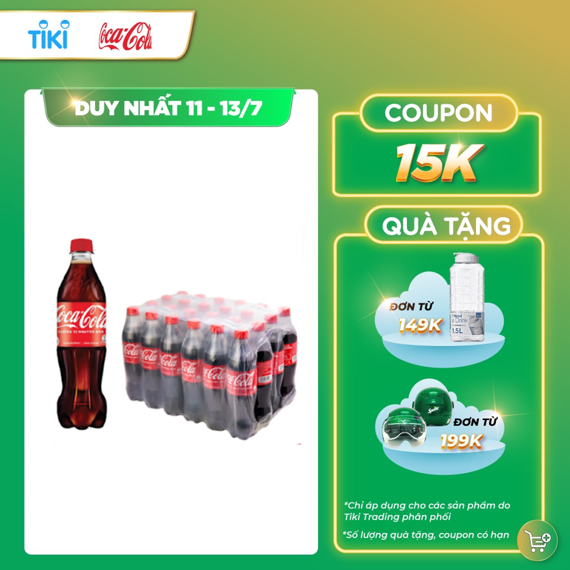 Lốc 24 Chai Nước Giải Khát Có Gas Coca-Cola (600ml / Chai)