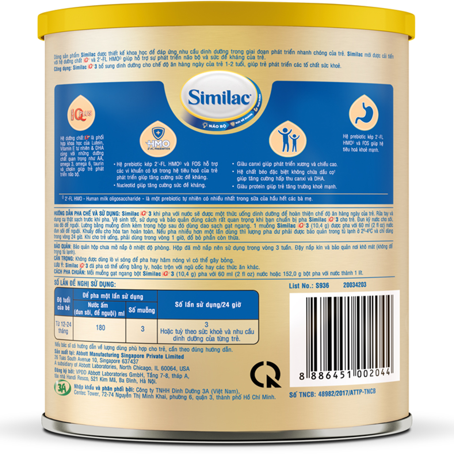 Sữa Bột Abbott Similac 3 400g