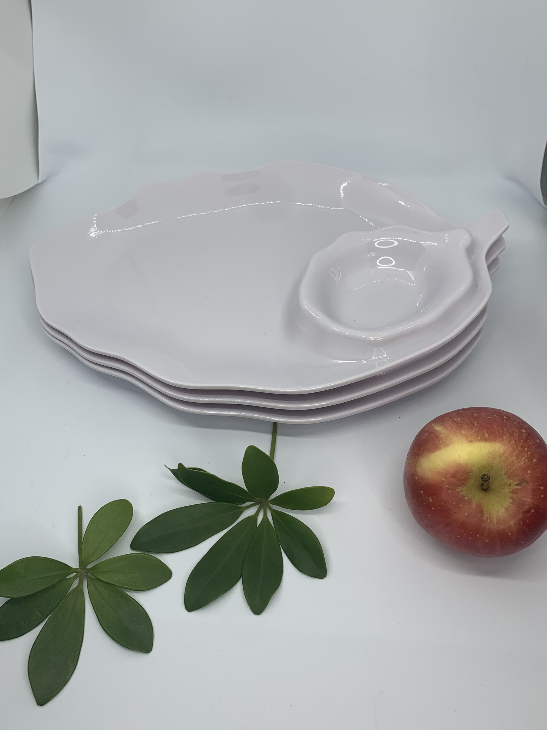 Bộ 3 Dĩa (Đĩa) Chiếc Lá 11 Melamine Cao Cấp  DCL11 WA3