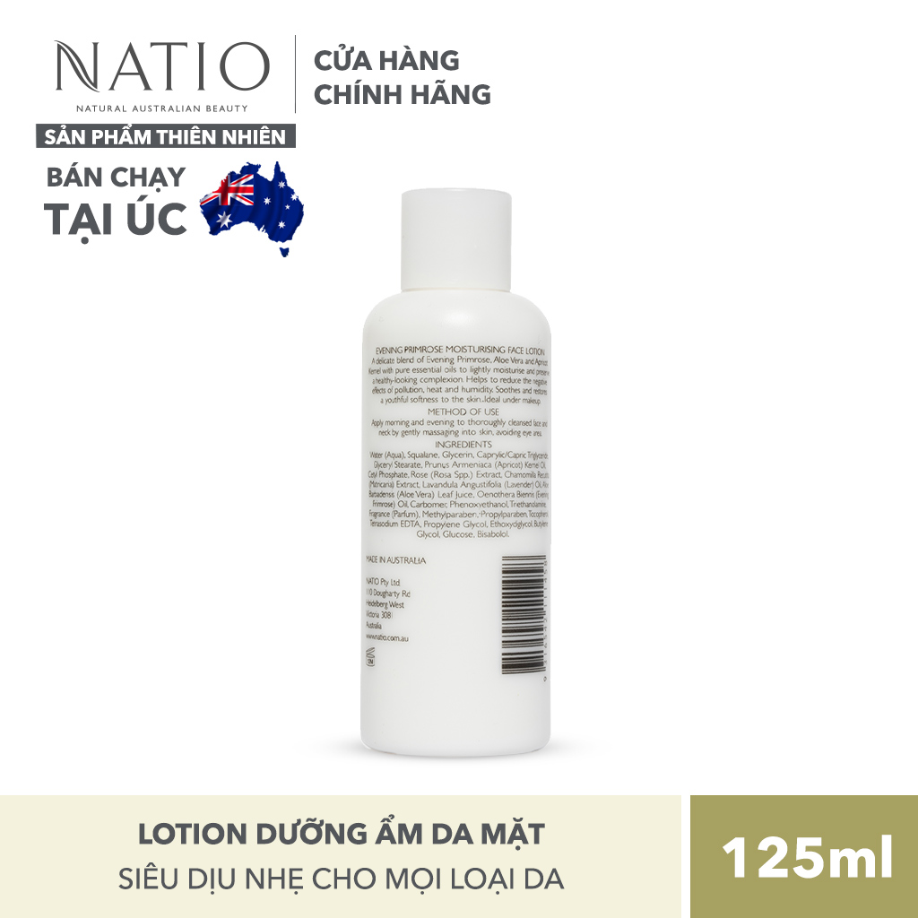 Lotion Dưỡng Ẩm Da Mặt Natio Aromatherapy Evening Primrose Moisturising Face Lotion 125ml