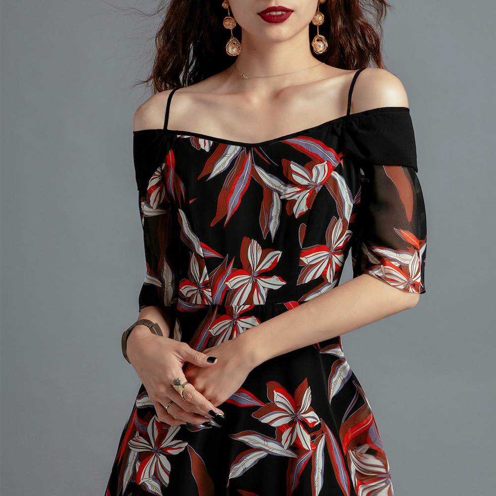 Đầm Maxi Đầm Trễ Vai Đầm Dự Tiệc Thời trang thiết kế Hity DRE110