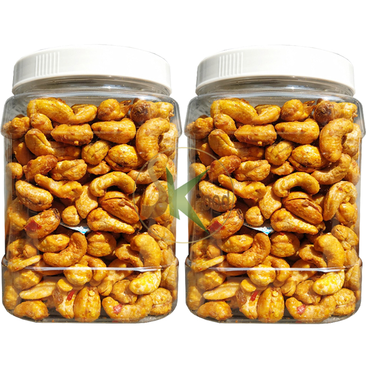 Combo 2 hũ: 500G HẠT ĐIỀU RANG TỎI ỚT+500G HẠT ĐIỀU BỂ RANG MUỐI HIỆU SK FOOD