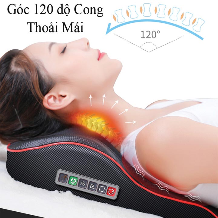 Gối Massage Kiêm Tựa Lưng Đa Năng Le er Kang LEK- 618- 9 tích hợp chế độ rung cùng hồng ngoại