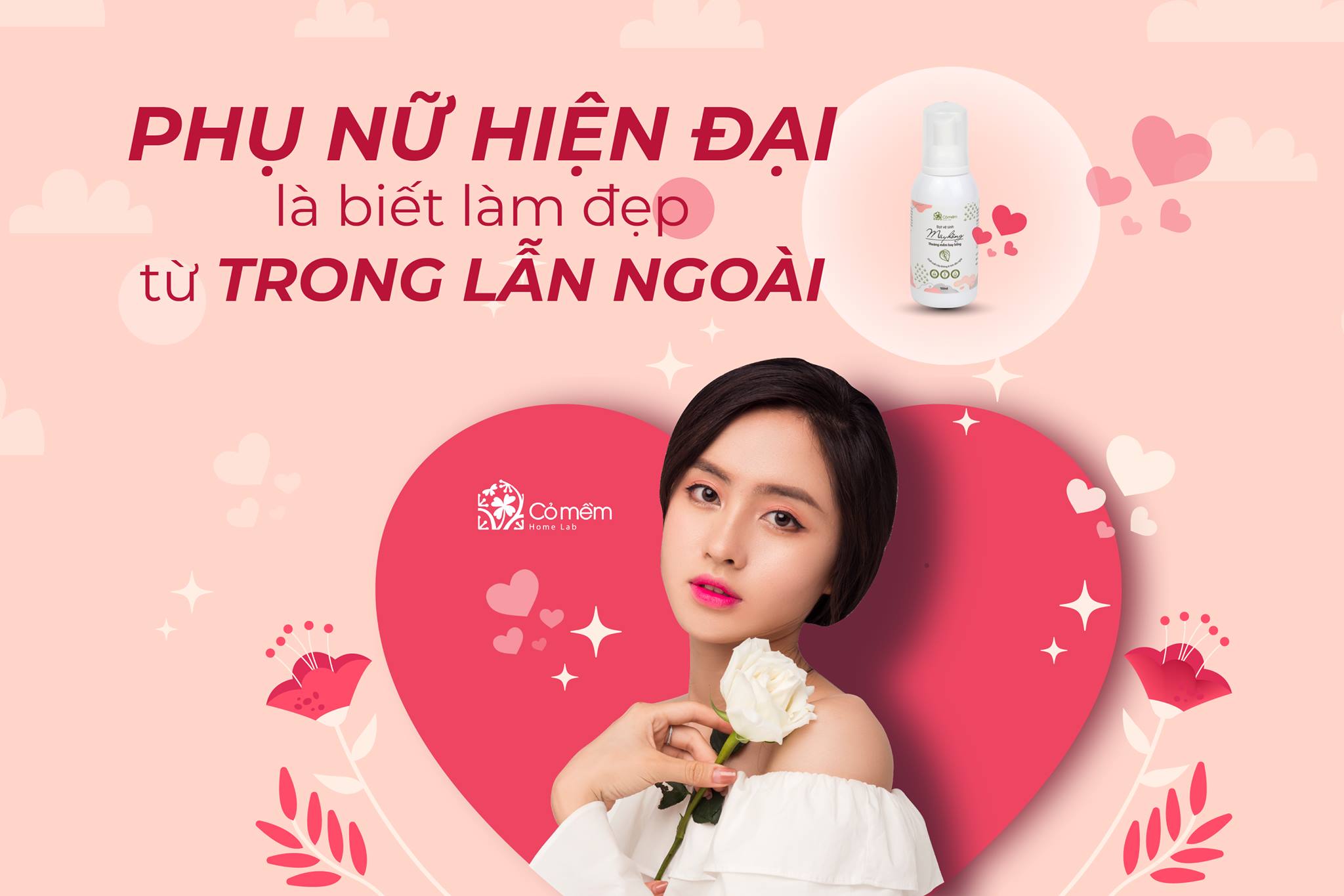 Bọt vệ sinh phụ nữ Mây Hồng Cỏ Mềm Giảm Viêm Ngứa Chiết Xuất Thiên Nhiên Từ Trầu Không An Toàn Dịu Nhẹ Cho Cả Mẹ Bầu 150ml