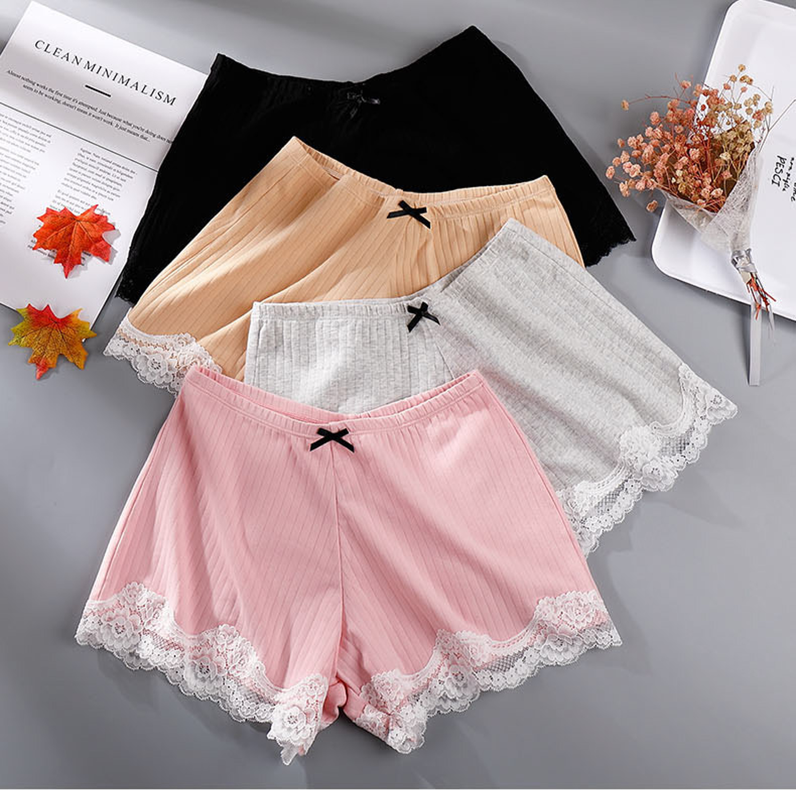 COMBO 5 QUẦN VÁY COTTON TĂM CHÂN REN 044