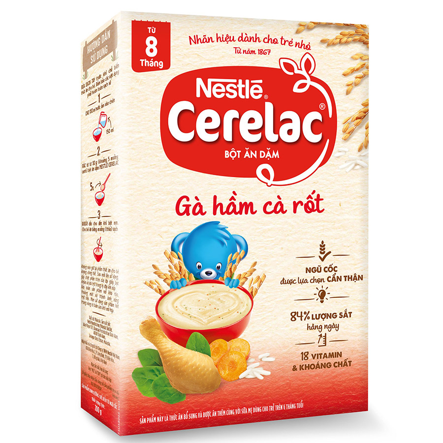 Bột Ăn Dặm Nestlé Cerelac - Gà Hầm Cà Rốt (200g)