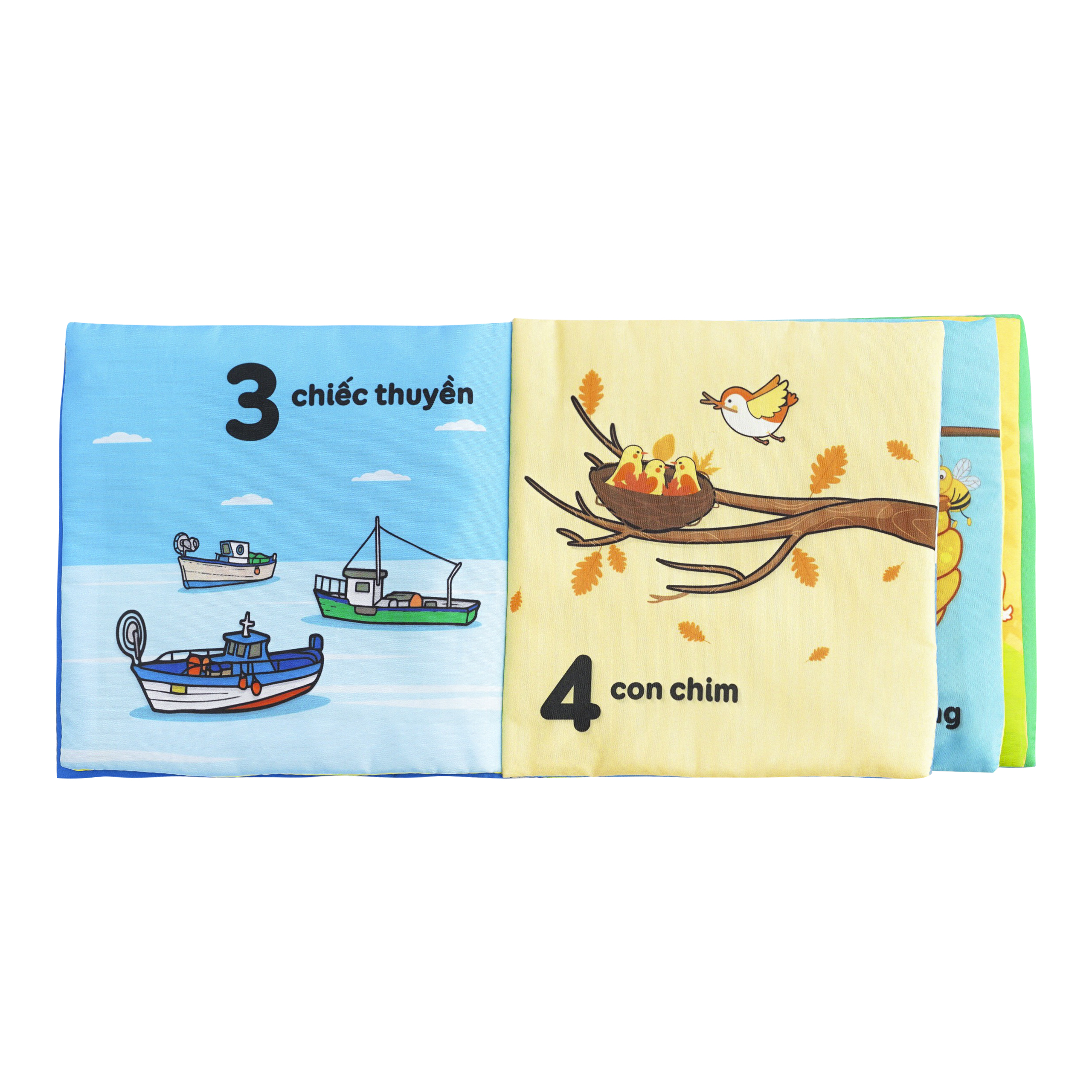 Combo 4 cuốn sách vải Lalala baby (chủ đề Số đếm, Chữ cái, Hình khối, Màu sắc), cung cấp kiến thức cơ bản đầu đời cho bé, Sách tương tác sột soạt, Màu sắc rõ nét, Dành cho bé từ 0-3 tuổi, CHÍNH HÃNG made in Vietnam