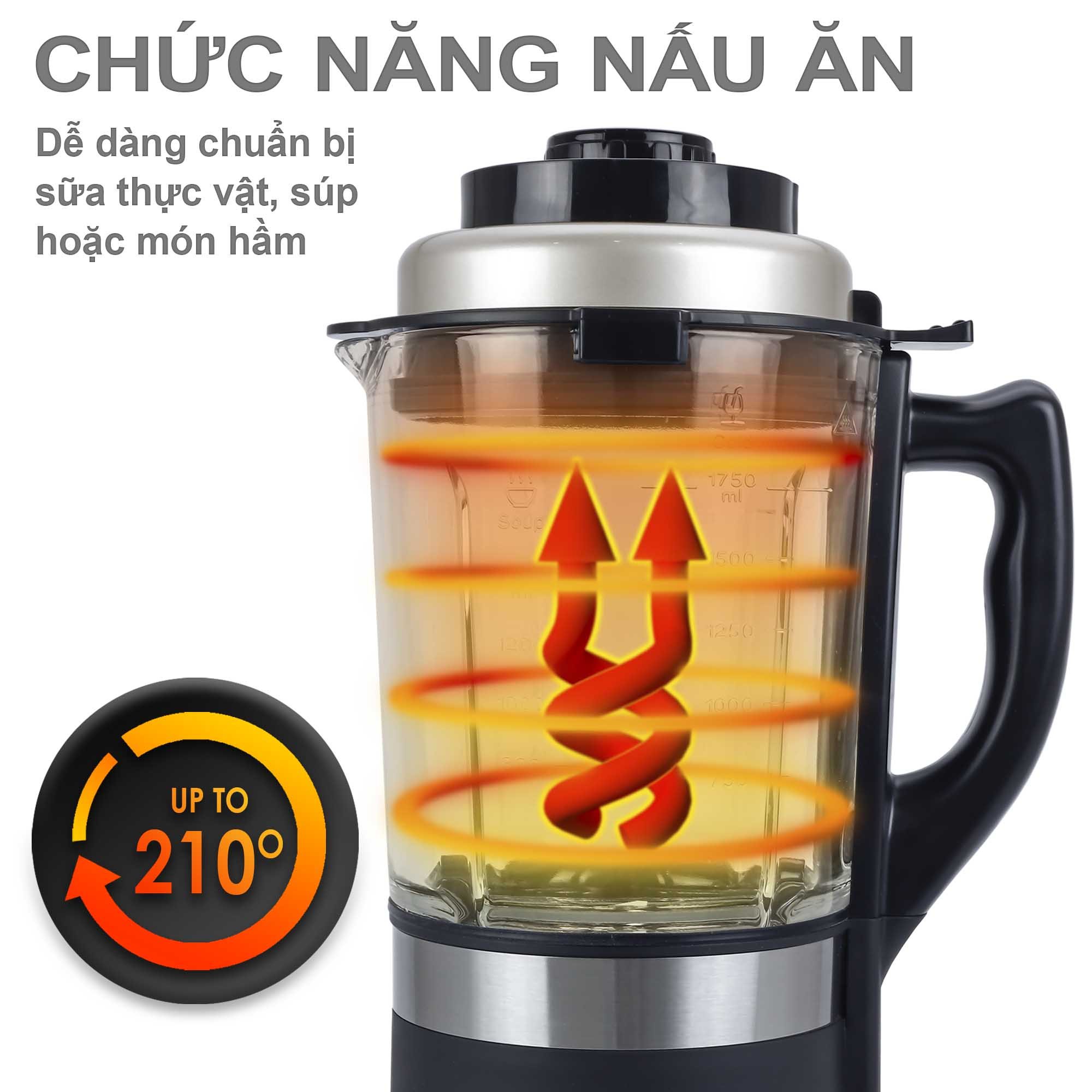 [1,7l - 800W]Máy Xay Sinh Tố Làm Sữa Hạt LEBENLANG Đức LBM919 - Grey