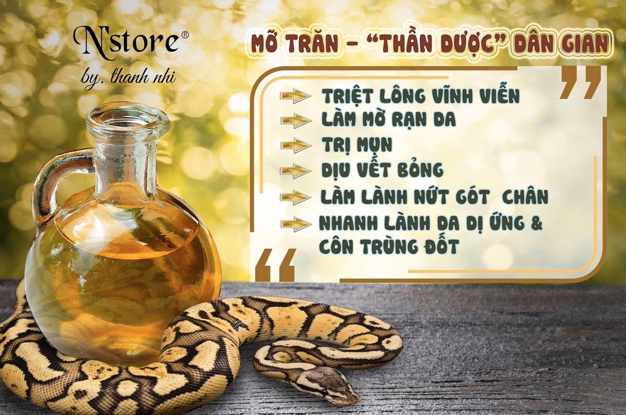 Mỡ Trăn N'store Triệt Lông, Trị Bỏng, Làm Mờ Rạn Da, Trị Mụn - Se Khít Lỗ Chân Lông, Lành Sẹo, Nhả Nắng, Nhanh Lành Các vết Dị Ứng