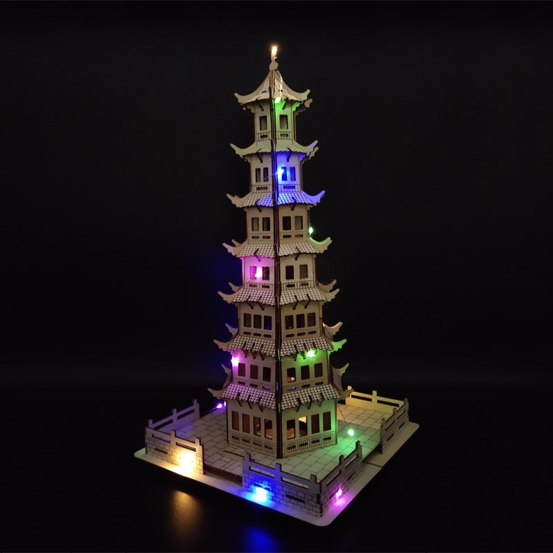 Đồ chơi lắp ráp gỗ 3D Mô hình Chùa Pagoda HG-F026