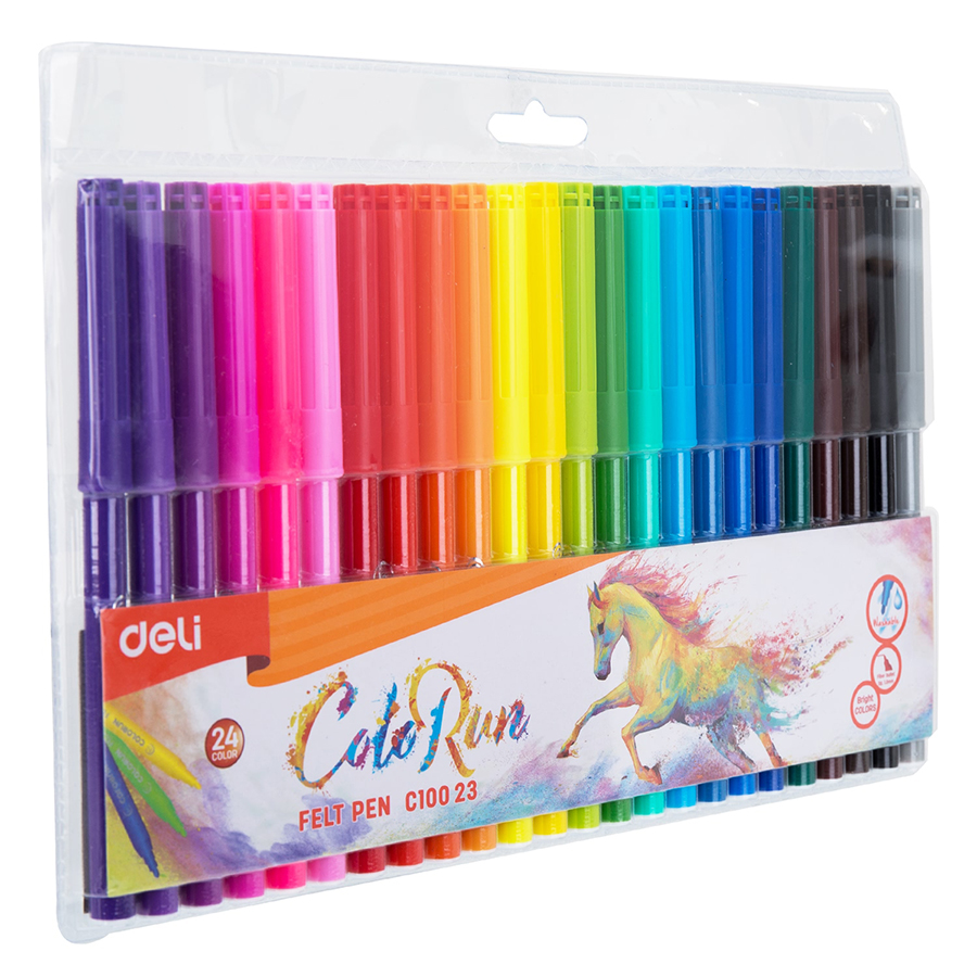 Vĩ Bút Dạ Nước 24 Màu Deli C10023 - Giao Màu Ngẫu Nhiên