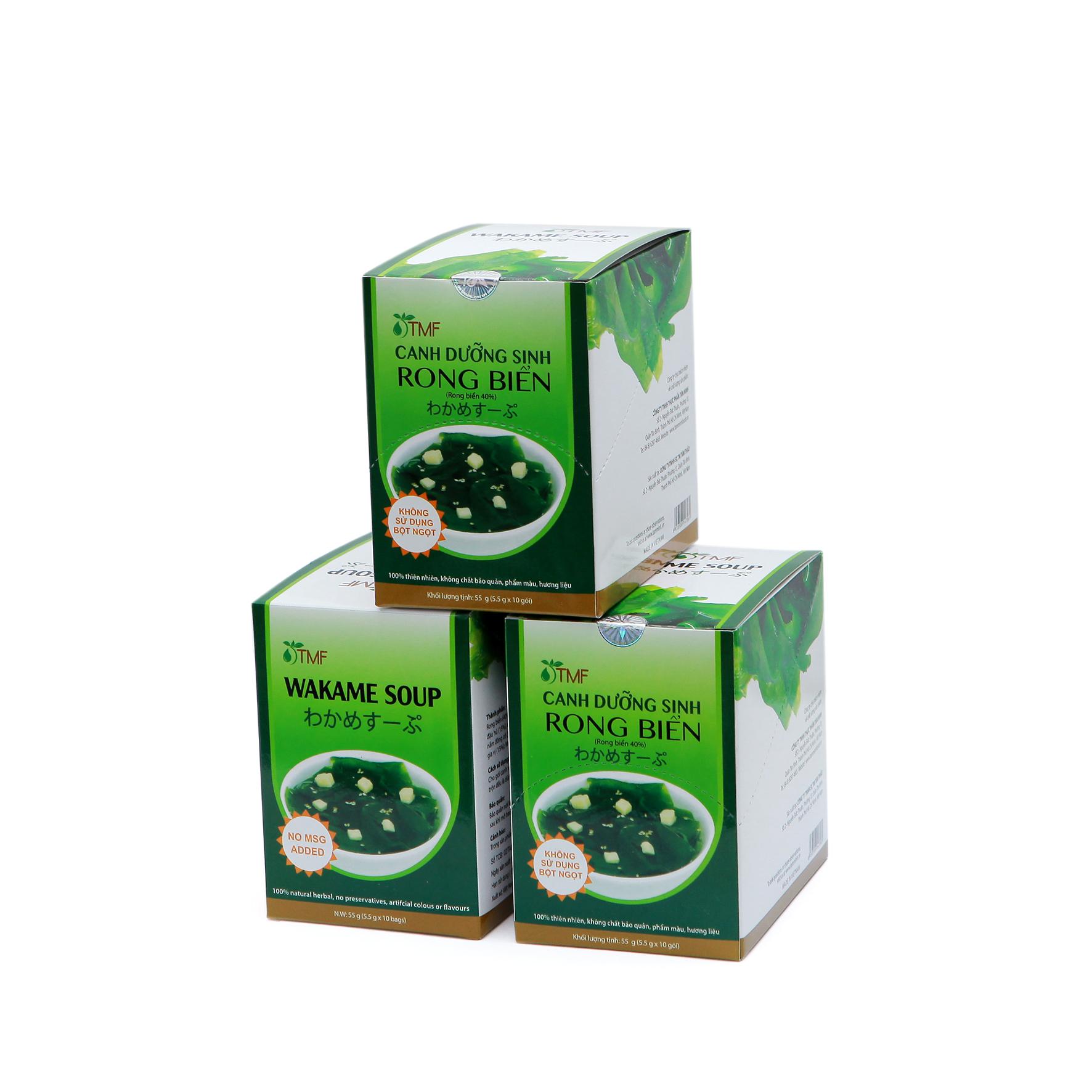 Canh rong biển ăn liền đậu hũ hộp 10 gói nấu canh cho bé TÂM MINH FOODS