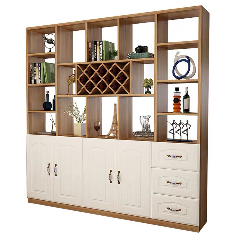 TỦ RƯỢU KIÊM VÁCH NGĂN PHÒNG KHÁCH - TR608 - 2mx2m - Màu Trắng Sồi