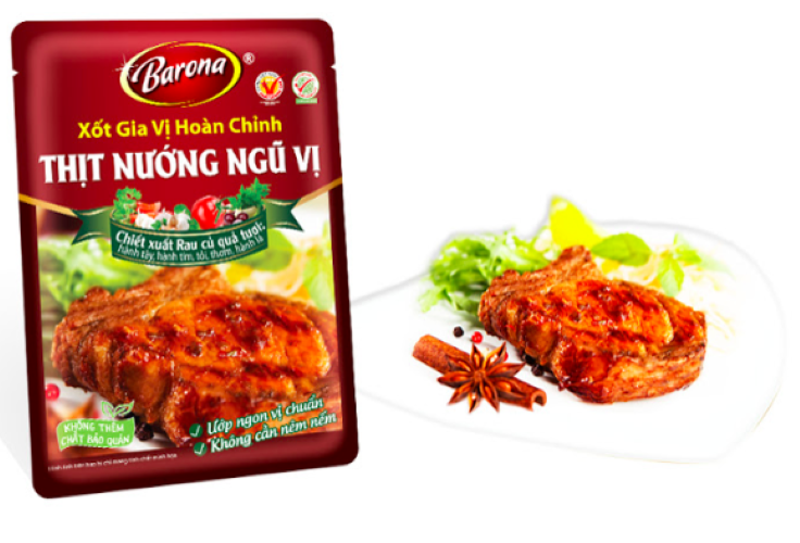 Combo Xốt gia vị hoàn chỉnh Barona: 1 gói Thịt Nướng Hàn Quốc (80gr) + 1 gói Thịt Nướng Ngũ Vị (80gr) + 1 gói Thịt Nướng Sả (80gr)
