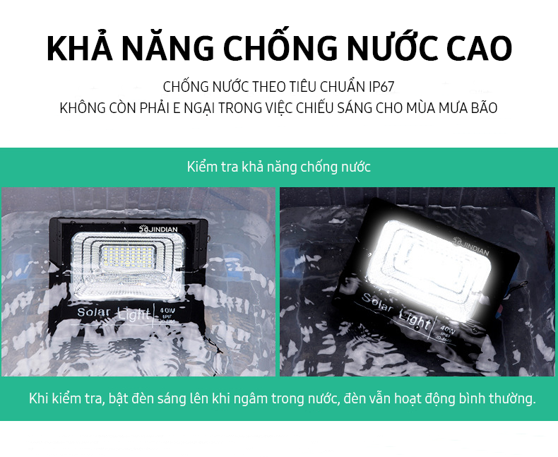 Đèn Năng Lượng Mặt Trời 200W JINDIAN JD8200L- Hàng Chính Hãng có Logo JINDIAN