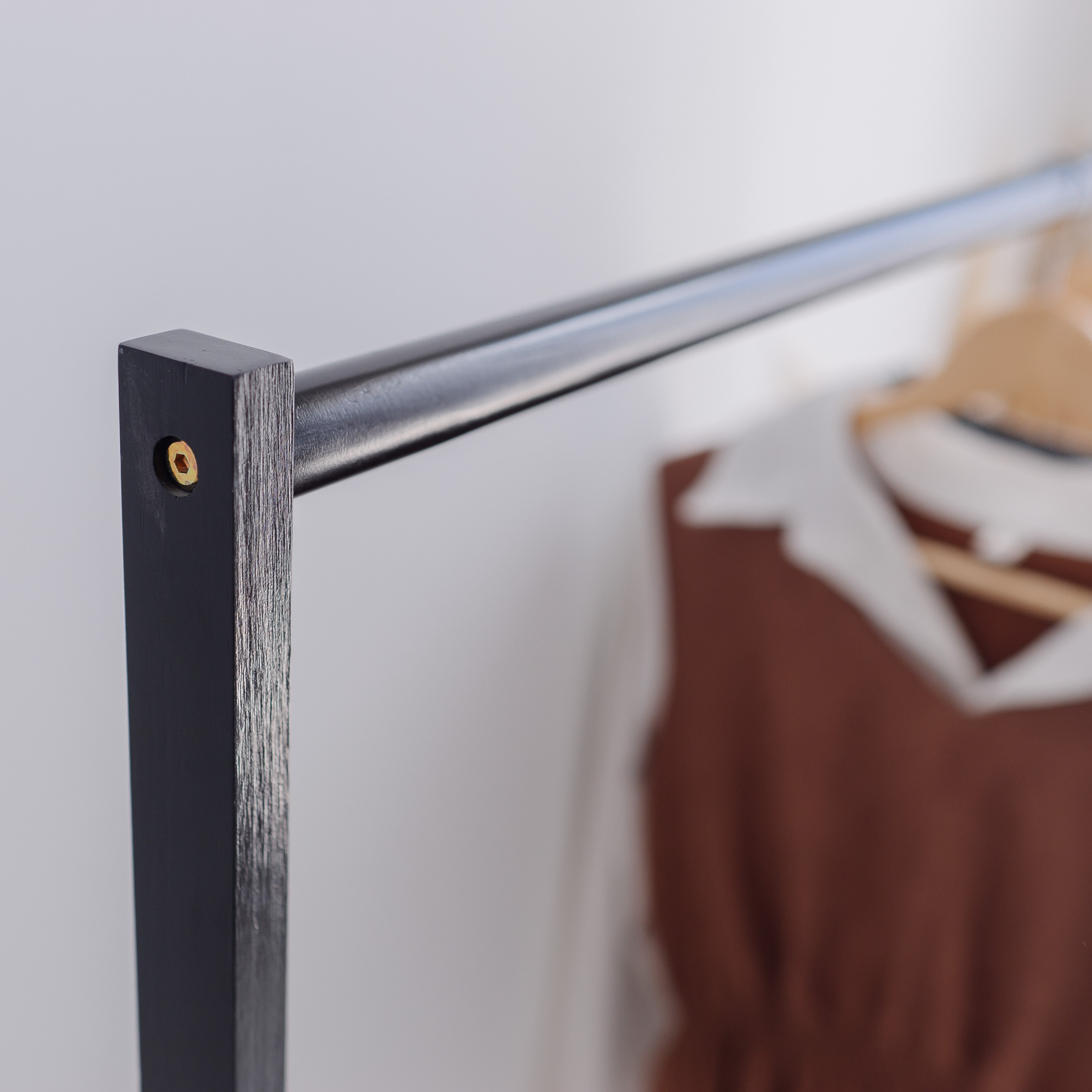 Giá Treo Quần Áo Gỗ Thông  - Single Hanger - Black