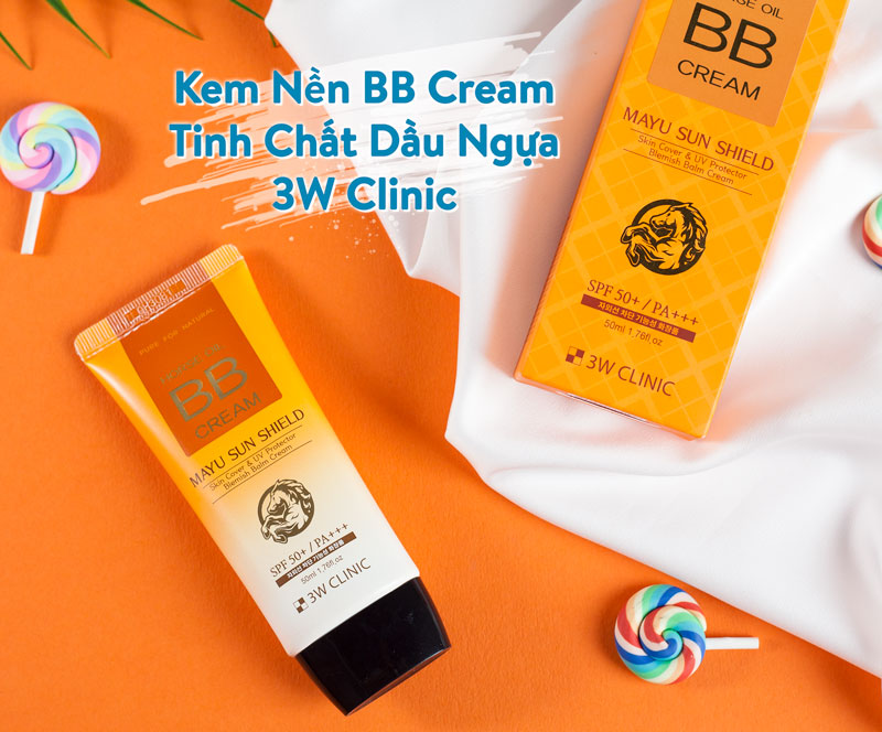 Kem nền trang điểm BB tinh chất dầu ngựa 3W CLINIC Hàn Quốc 50ml