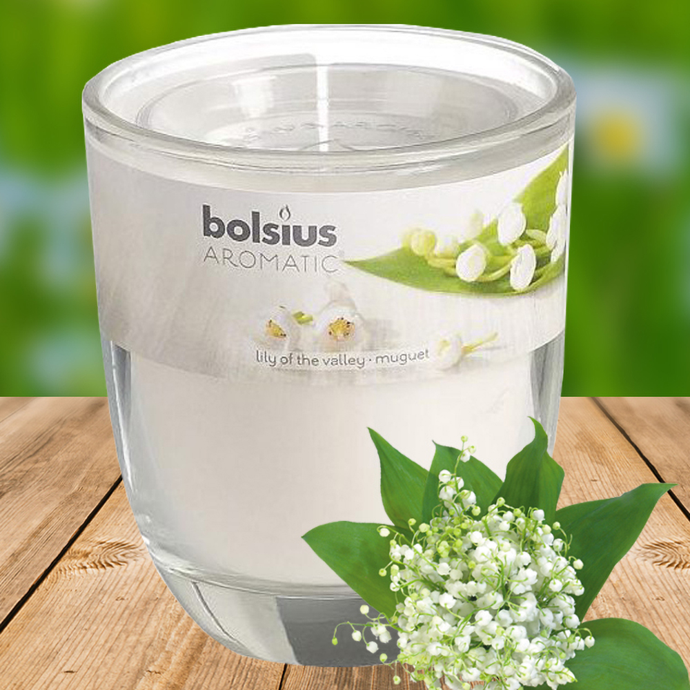 Ly nến thơm tinh dầu Bolsius Lily of the Valley 105g QT024330 - hoa lan chuông