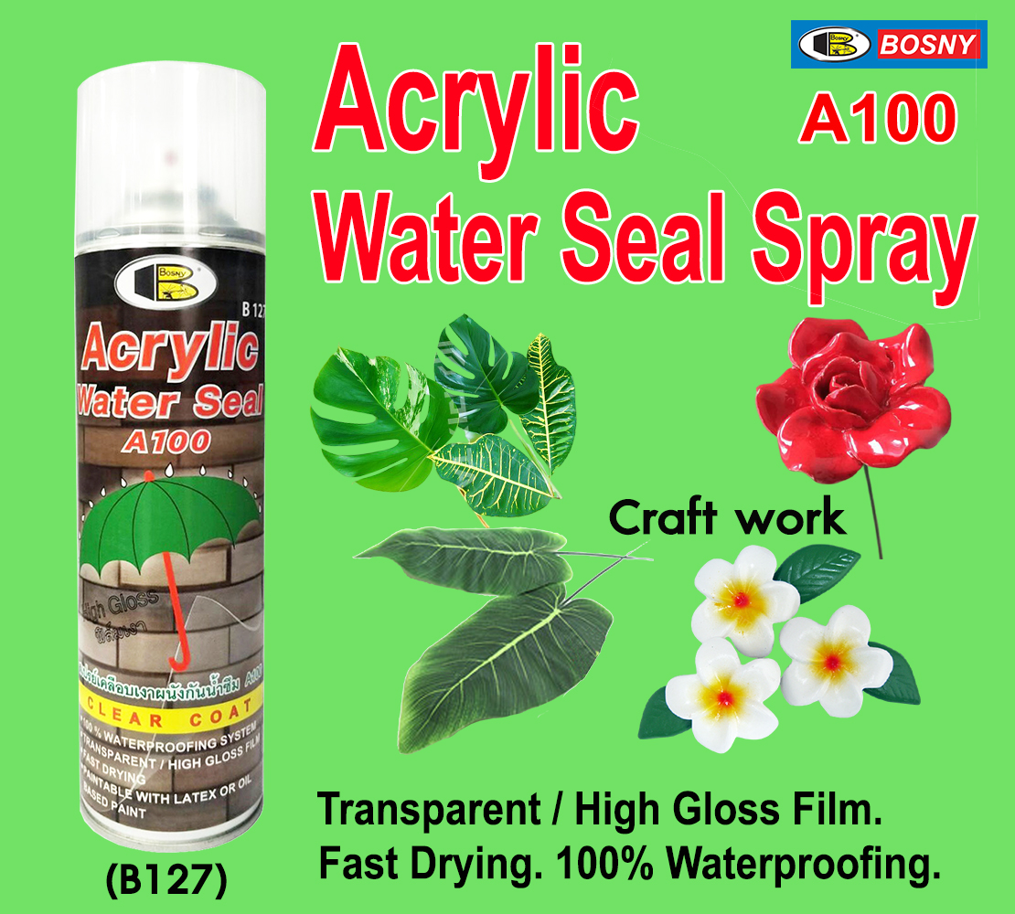 Xịt chống thấm có màn film - Acrylic water seal spray A100, 500cc- Bosny B127 - Nhập khẩu Thái Lan
