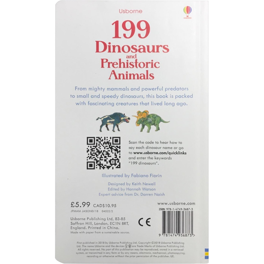 Usborne 199 Dinosaurs and Prehistoric Animals