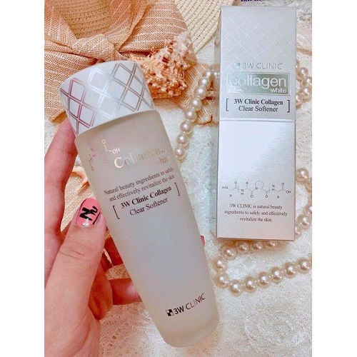 Nước Hoa Hồng Giúp Làm Trắng Da Collagen Hàn Quốc 3W Clinic 150ml ( Dạng Nước )