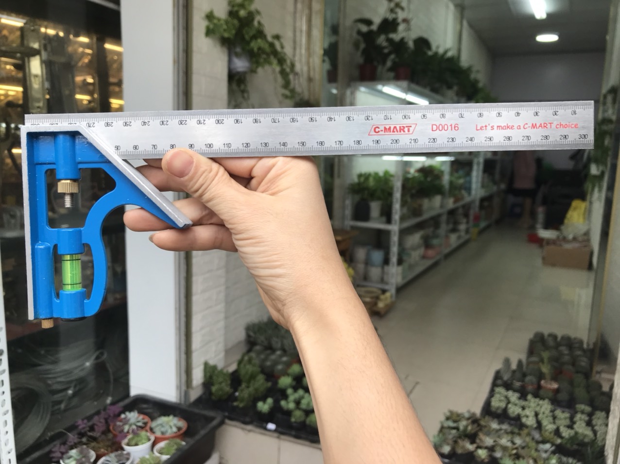 Thước góc thuỷ C-Mart D0016-12 thước vuông góc thăng bằng