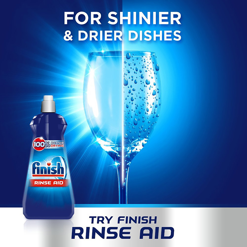 Nước làm bóng và khô bát, đĩa Finish Dishwasher Shine &amp; Dry Regular 400ml QT017391