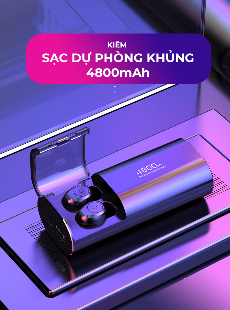 Tai nghe chơi game, nghe nhạc KIÊM PIN SẠC DỰ PHÒNG dung lượng cao, kết nối Bluetooth 5.0, kiêm Giá đỡ điện thoại - Hàng chính hãng