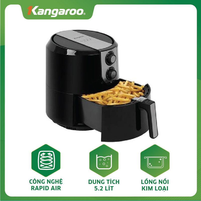 Nồi chiên không dầu 5.2L Kangaroo KG55AF1 - Hàng chính hãng