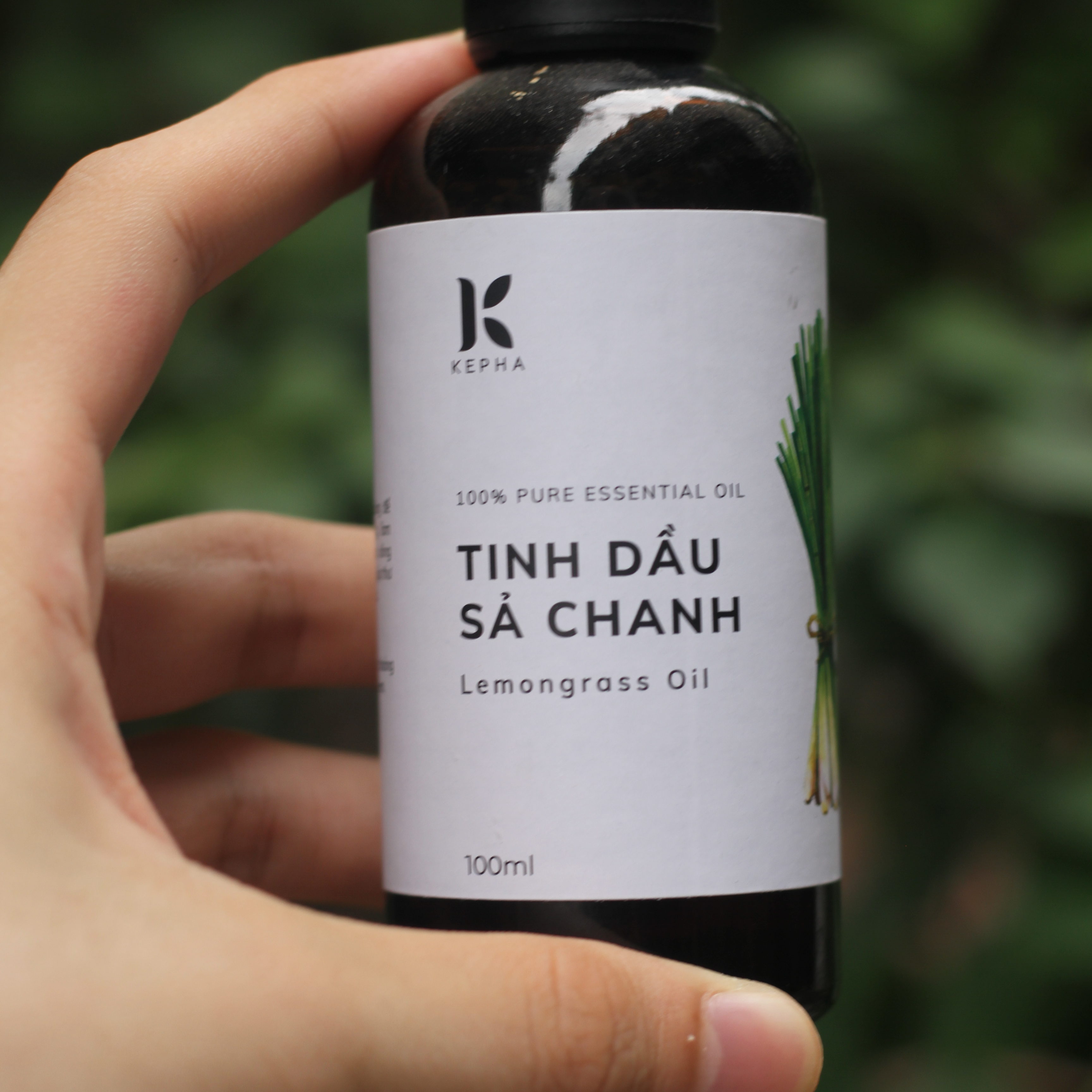 Tinh dầu Sả Chanh Kepha 100ml - Nguyên chất 100%, nhập khẩu trực tiếp Ấn Độ - Giúp xông hơi giải cảm, chống nhiễm nấm - Đuổi muỗi phòng chống sốt xuất huyết