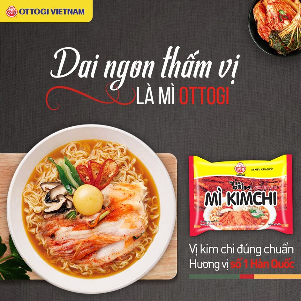 Combo 5 gói Mì Ottogi Kimchi gói 120gr