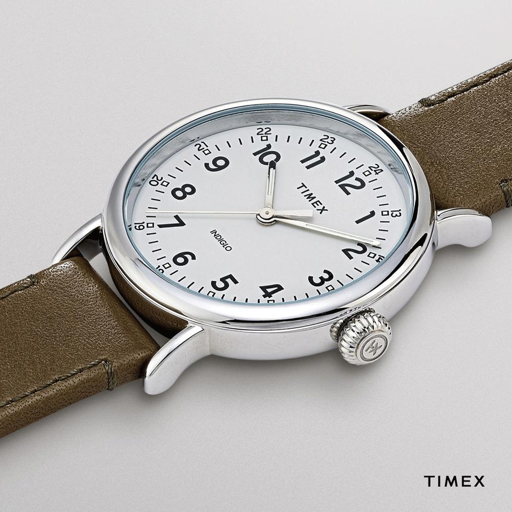 Đồng Hồ Dây Da Nam Timex Standard 40mm Leather Strap Watch - TW2T20100