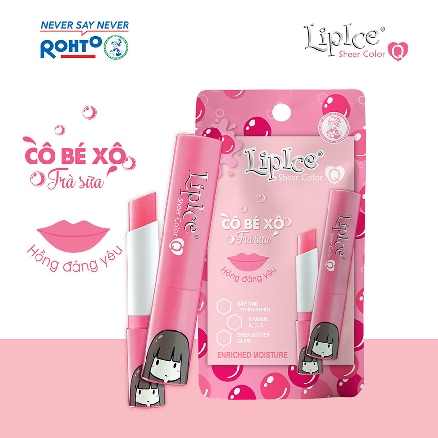 Son dưỡng có màu tự nhiên LipIce Sheer Color Q Strawberry Tea (Trà dâu) 2.4g