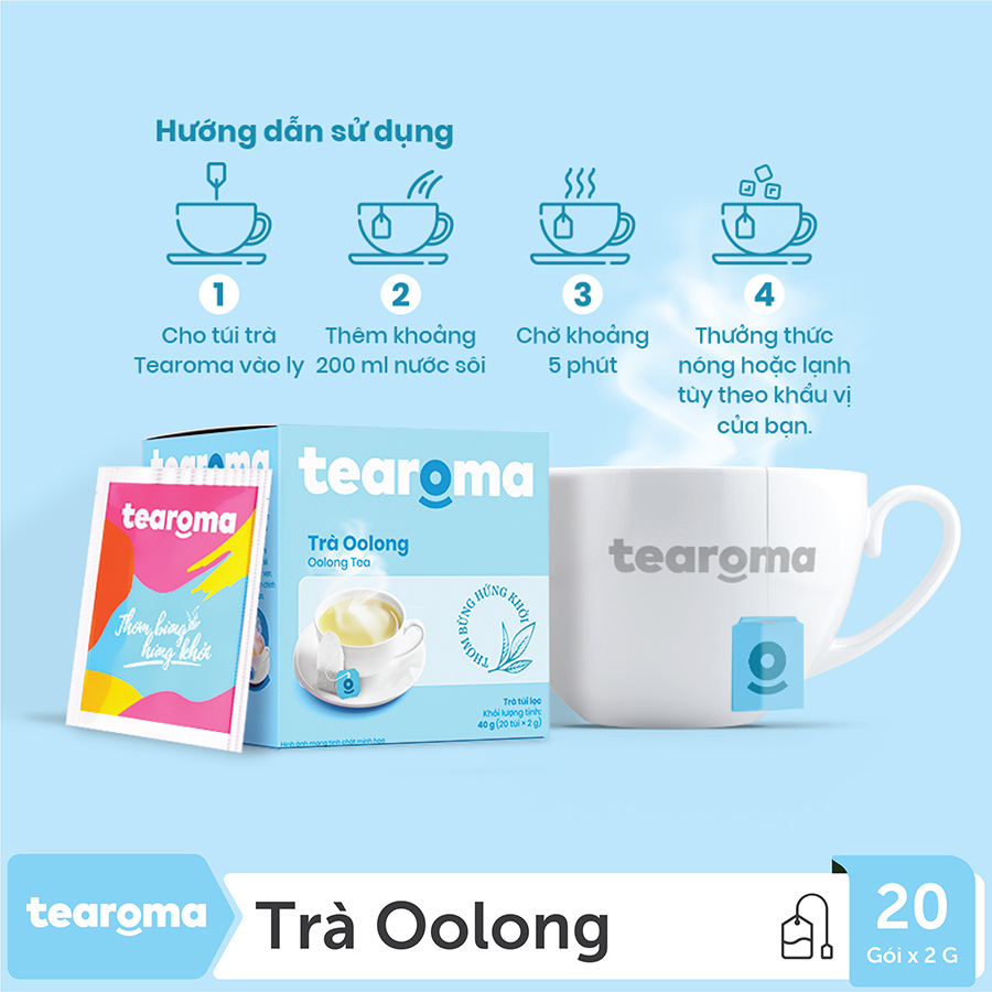 Trà Tearoma túi lọc vị TRÀ LÀI, TRÀ OLONG, TRÀ SEN, TRÀ ĐÀO