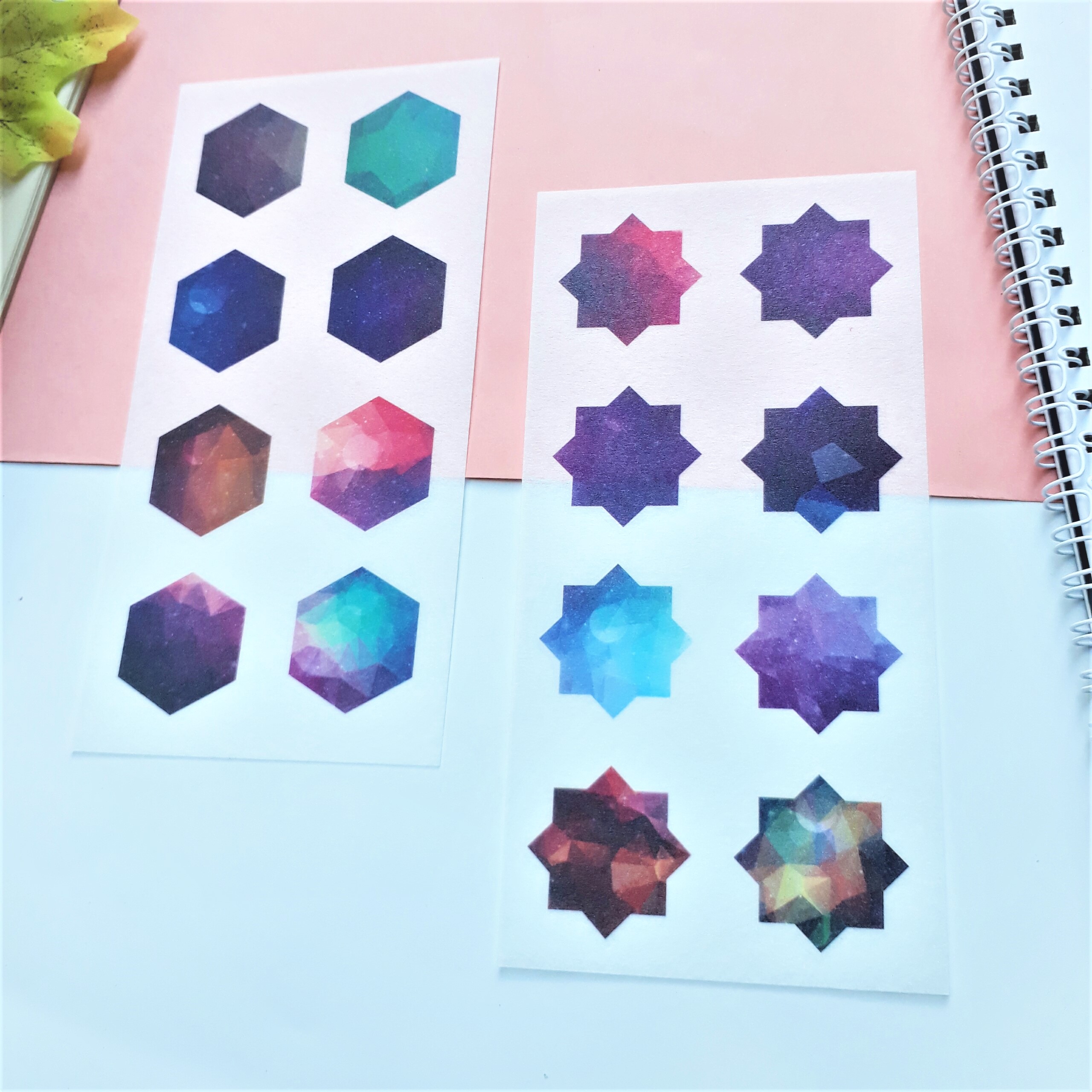 Combo 2 Bộ 6 Tấm Sticker Dán Trang Trí Hành Tinh Và Ghi Chú Đủ Màu