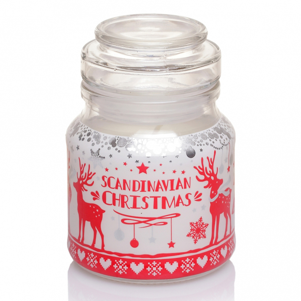 Hũ nến thơm tinh dầu Bartek Scandinavian Christmas 130g QT06657 - gừng, táo, quế (giao mẫu ngẫu nhiên)