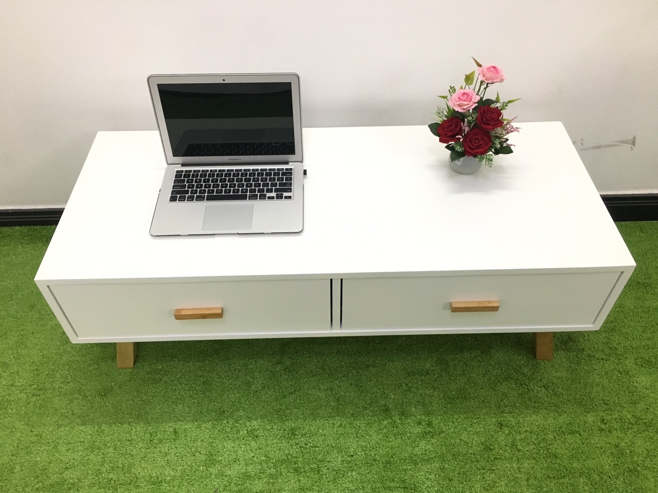 Bàn sofa trà cafe phòng khách hình hộp trắng T819-7