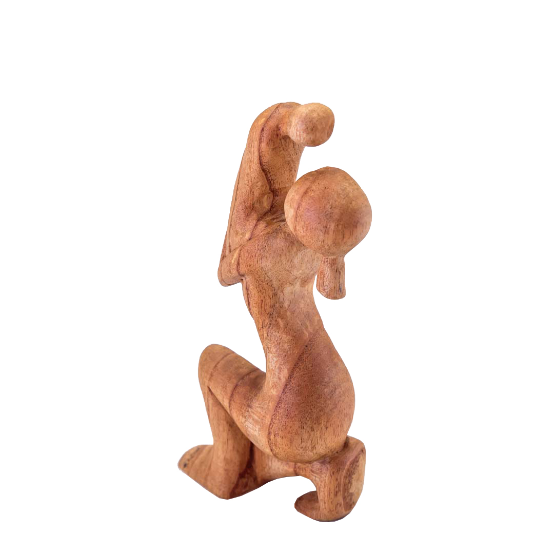 Nâng niu - tượng gỗ điêu khắc thủ công trừu tượng - quà tặng nghệ thuật trang trí nhà - bộ sưu tập gia đình