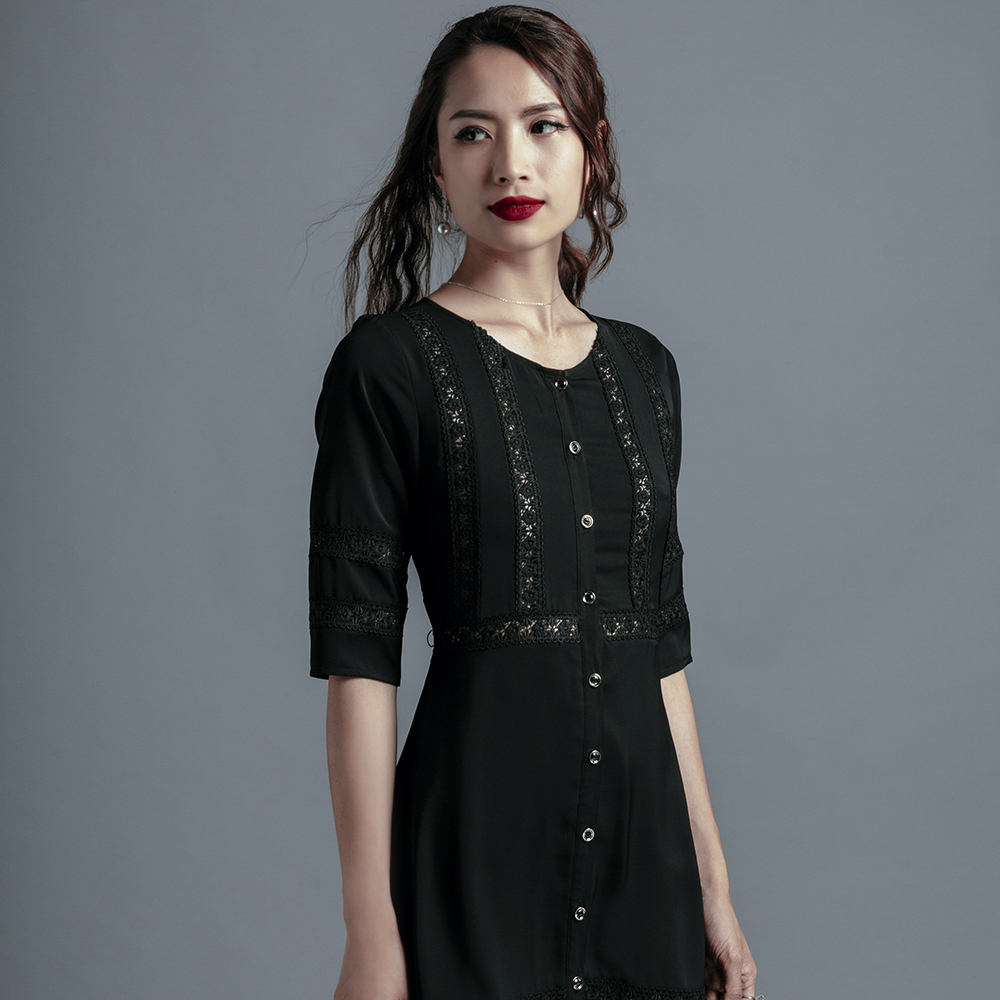 Đầm Suông Đầm Midi Thời trang thiết kế Hity DRE100