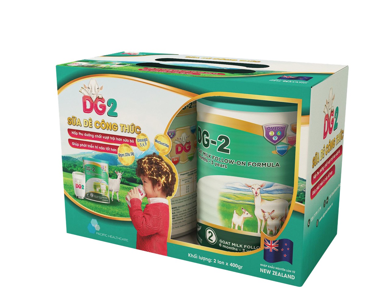 Combo 2 lon Sữa Dê DG-2 400g  [kèm quà tặng]