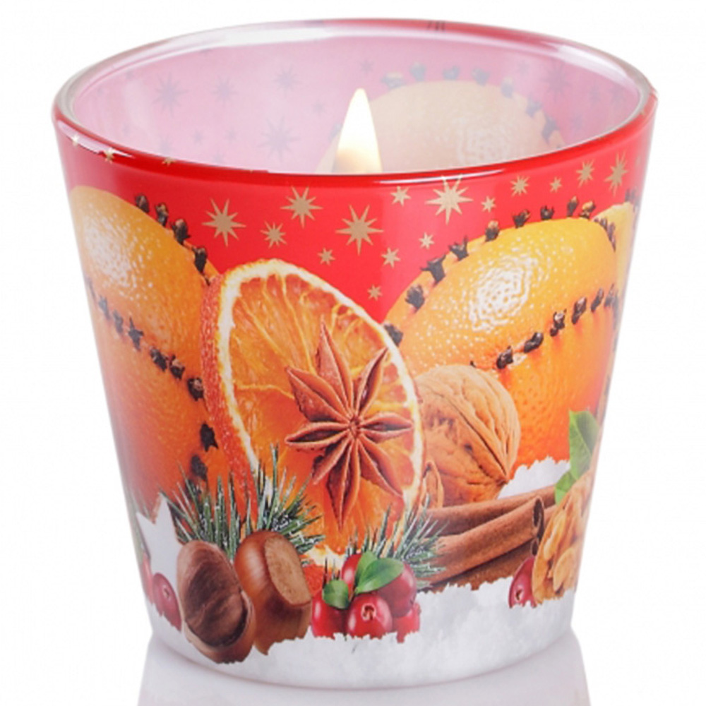 Ly nến thơm tinh dầu Bartek Christmas Orange 115g QT06455 - cam, quế, đinh hương (giao mẫu ngẫu nhiên)