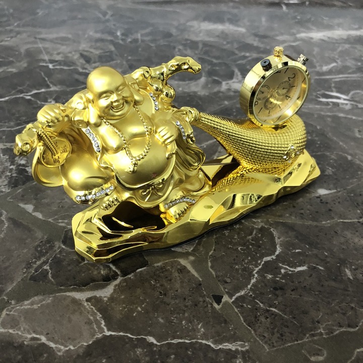 Tượng phật di lặc kéo bao tiền vàng trang trí bàn làm việc, phòng khách, ban thần tài, shop bán hàng AC6688