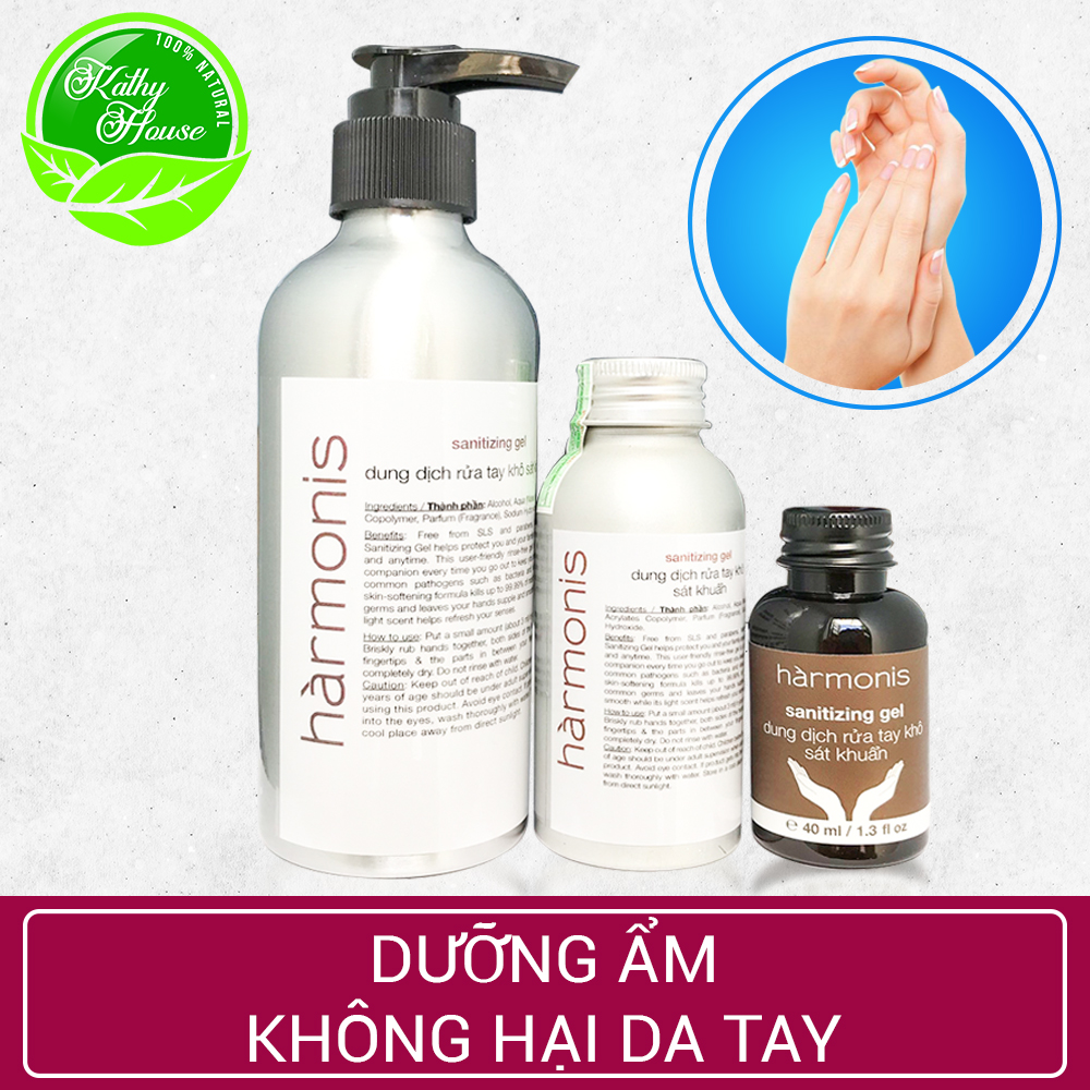 Nước rửa tay khô hàrmonis Hand Sanitizing Gel, diệt khuẩn 99.9%, không gây khô da, không chứa Paraben, SLS 230ml