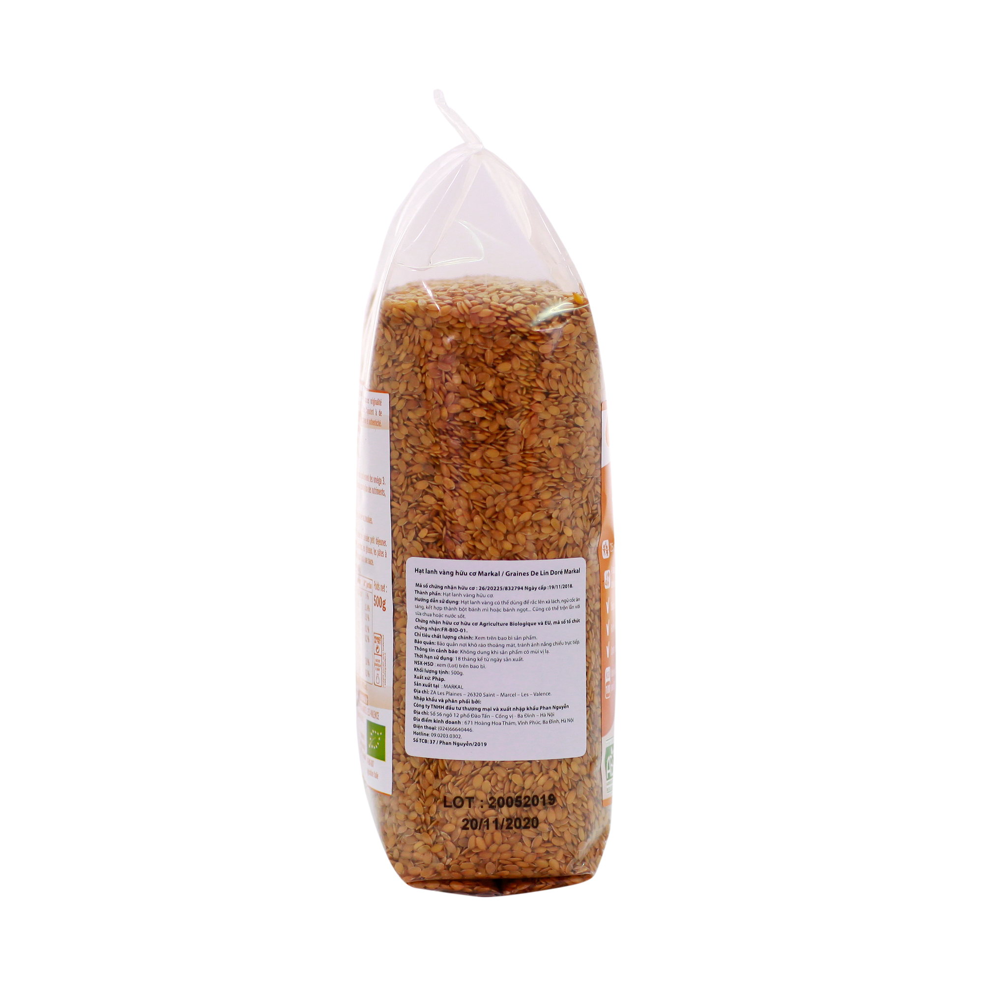 Hạt Lanh Vàng Hữu Cơ Markal 500g
