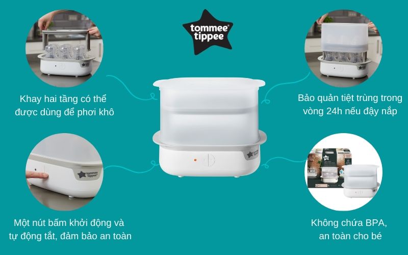 Máy tiệt trùng hơi nước Tommee Tippee Super-Steam