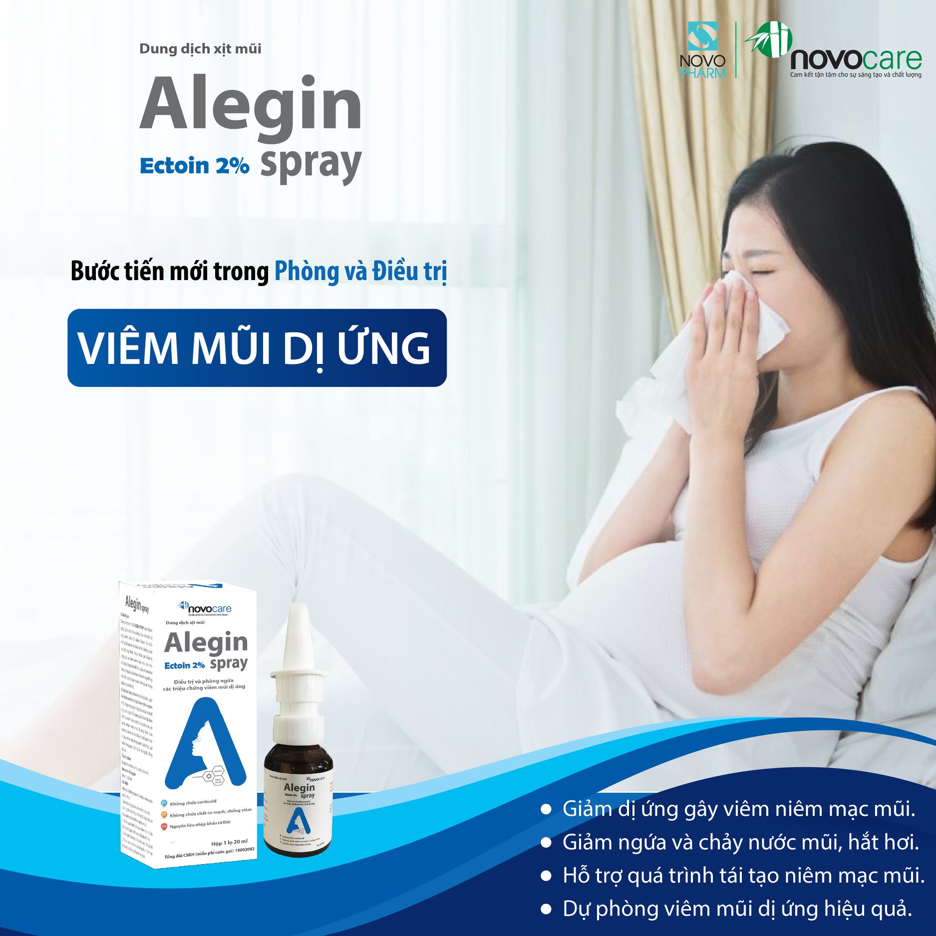 Xịt Viêm Mũi Dị Ứng - Alegin 20ml- Giúp Phòng Và Hỗ Trợ Điều Trị Viêm Mũi Dị Ứng, An Toàn Khi Sử Dụng Lâu Dài, Không Chứa Thuốc Co Mạch Và Chống Viêm Corticoid