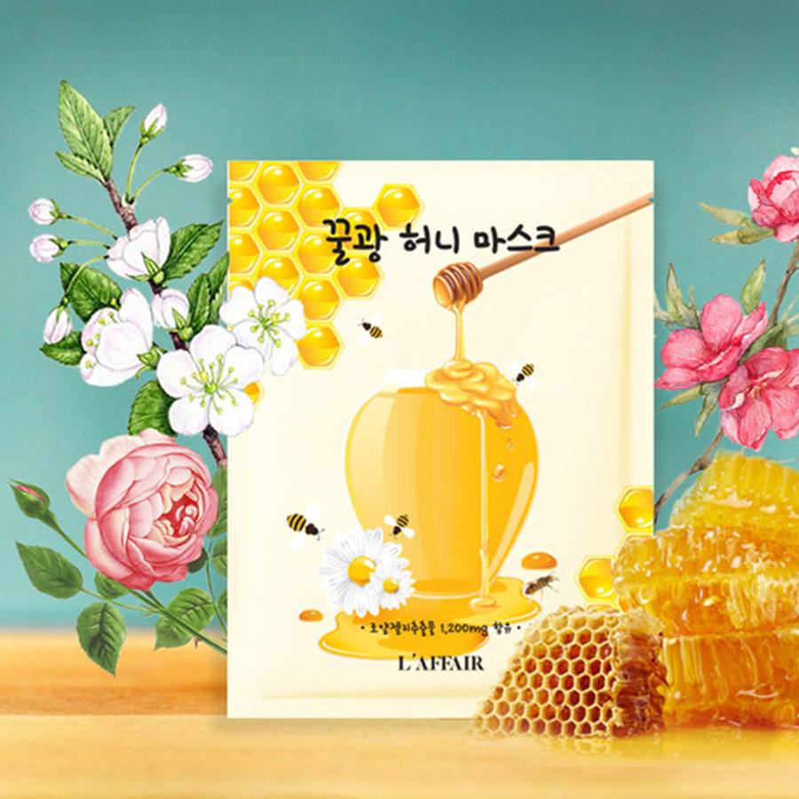 Hộp 30 Mặt Nạ Chống Lão Hóa, Ngăn Ngừa Mụn Rainbow L'affair Honey Mask 750ml