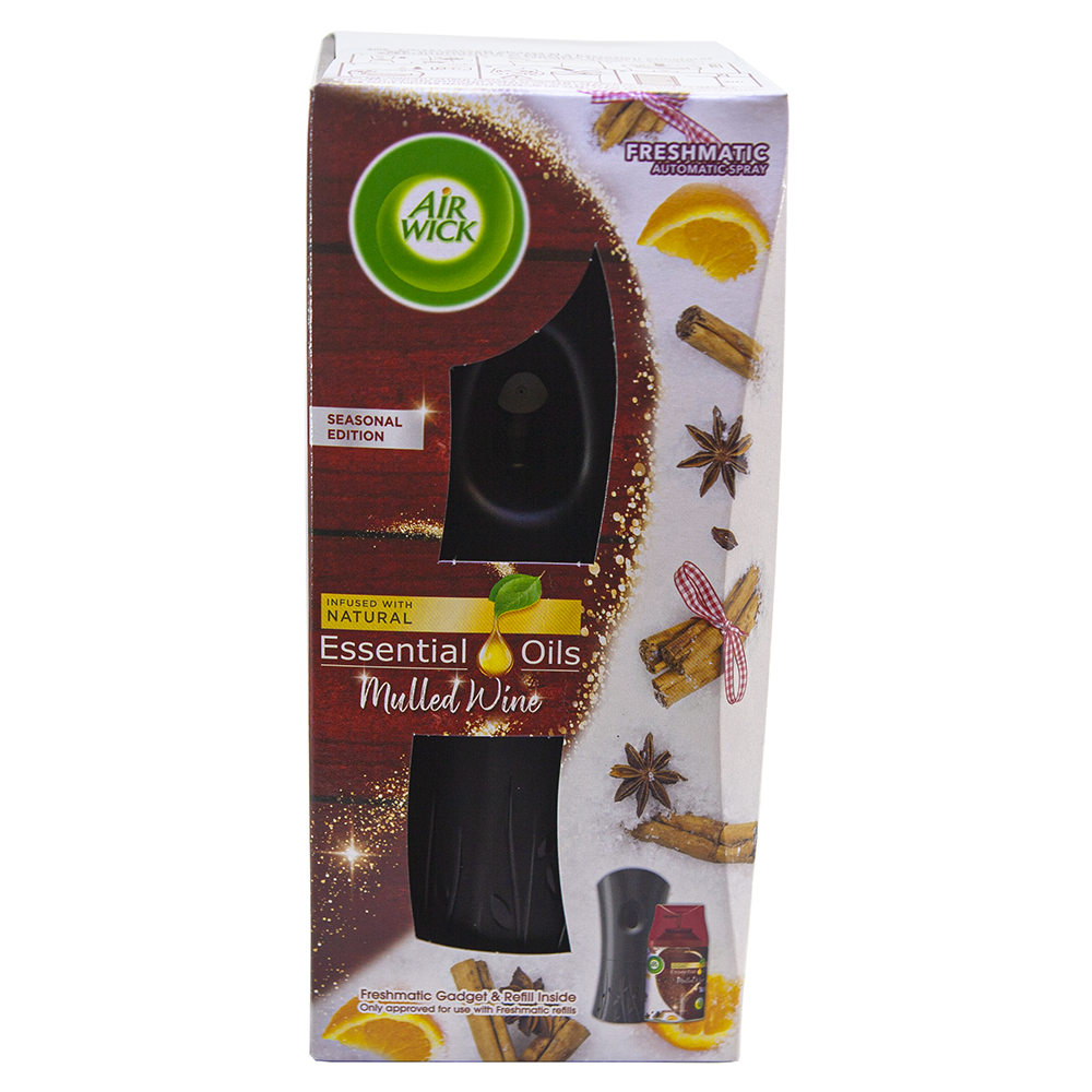 Bộ phun tinh dầu tự động Air Wick Mulled Wine 250ml QT06513 - cam, quế, hồi