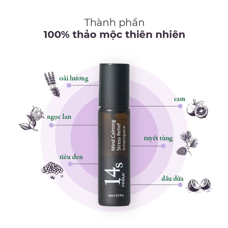 Tinh dầu lăn 14S Relax 10ml 100% Natural - Giúp Thư giãn, an thần