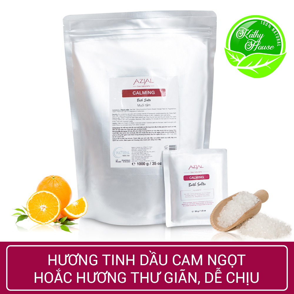 Muối tắm tinh dầu 100% thiên nhiên AZIAL Calming Bath Salts, giúp loại bỏ độc tố, tăng cường miễn dịch - Ngâm chân hoặc ngâm bồn